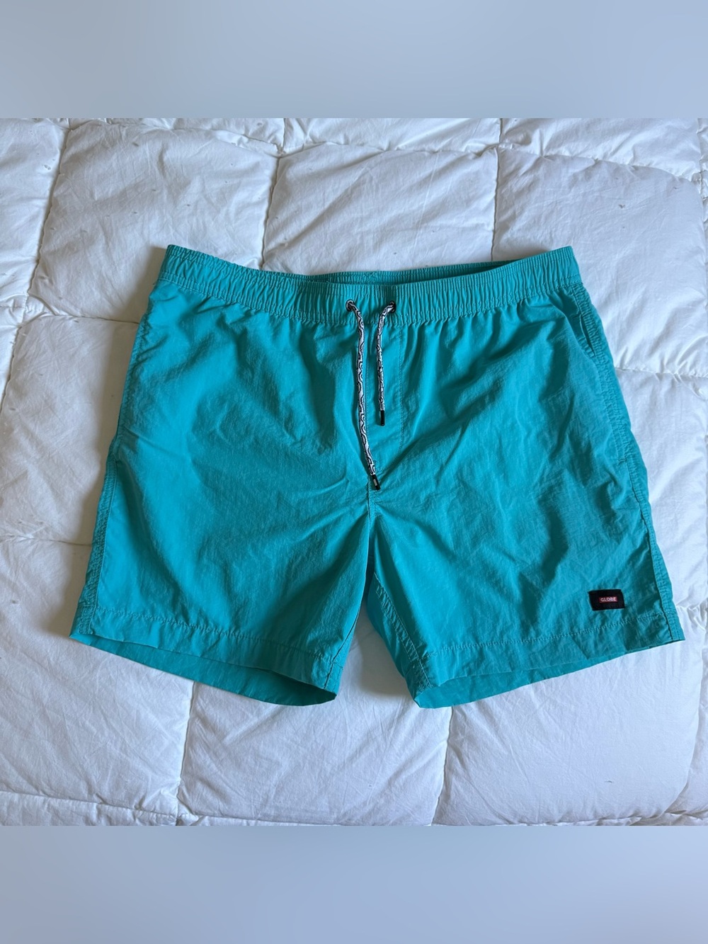 Globe Men's Turquoise Swim Trunks with Drawstring